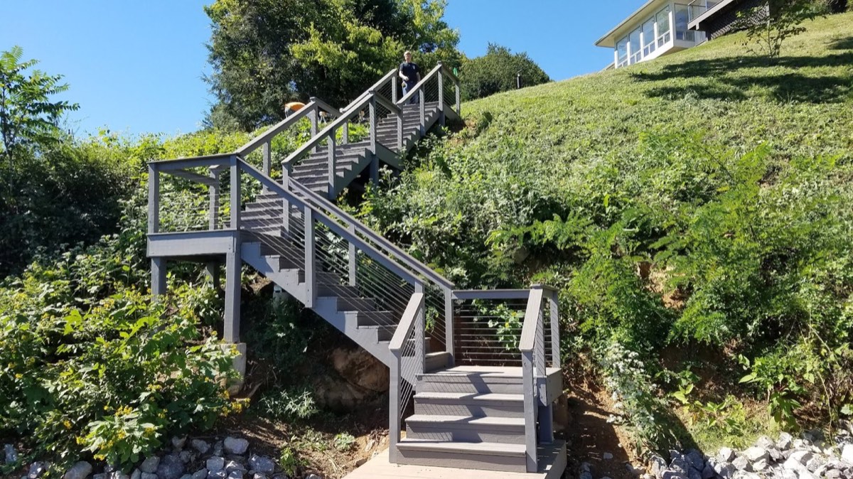 Custom outdoor stairway and steps construction